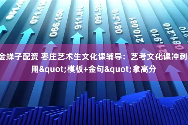 金蝉子配资 枣庄艺术生文化课辅导：艺考文化课冲刺，用"模板+金句"拿高分